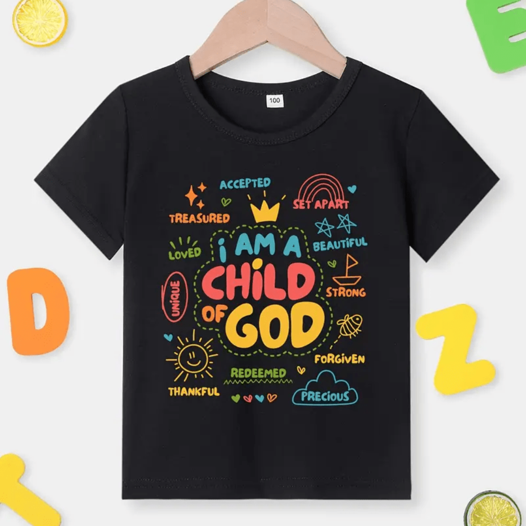I AM A CHILD OF GOD Print Short Sleeve T-shirt